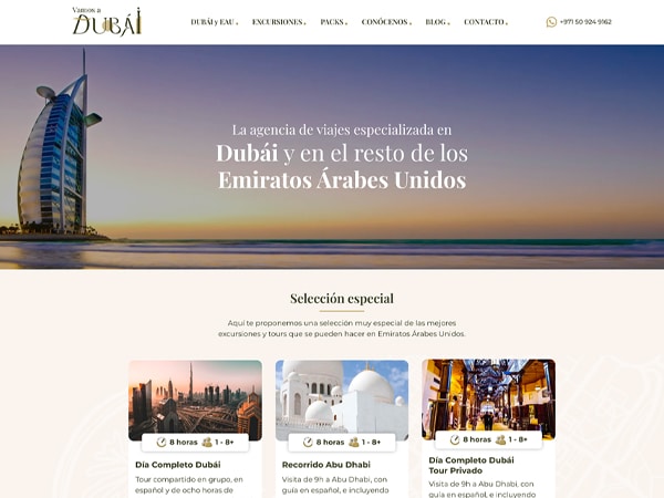 Vamos a dubai.com layout
