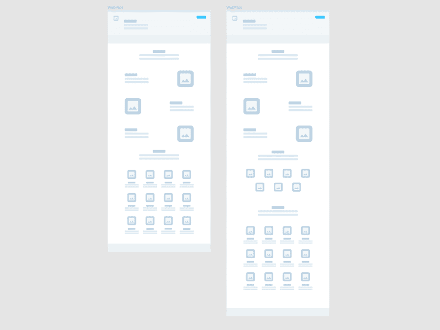 WebPros wireframe