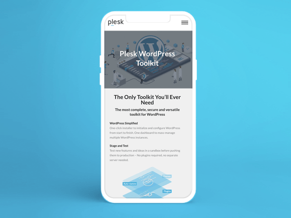 Plesk WordPress Toolkit website mobile