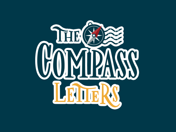The Compass Letters logo negative