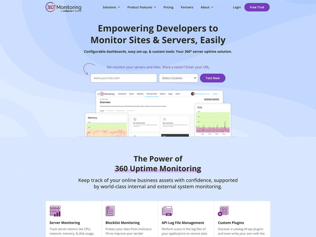 360 Monitoring website